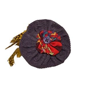 NWT Handcrafted Mixed Media Yo-yo Hairpin